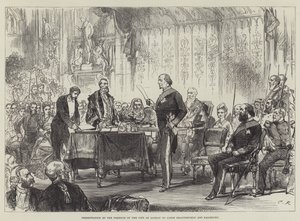 Presentation of the Freedom of the City of London to Lords Beaconsfield and Salisbury by Sir John Charles Robinson
